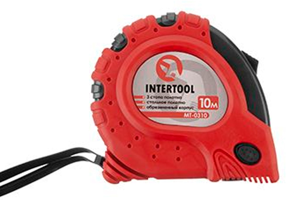 Рулетка Intertool - 10 м х 25 мм супер-магніт