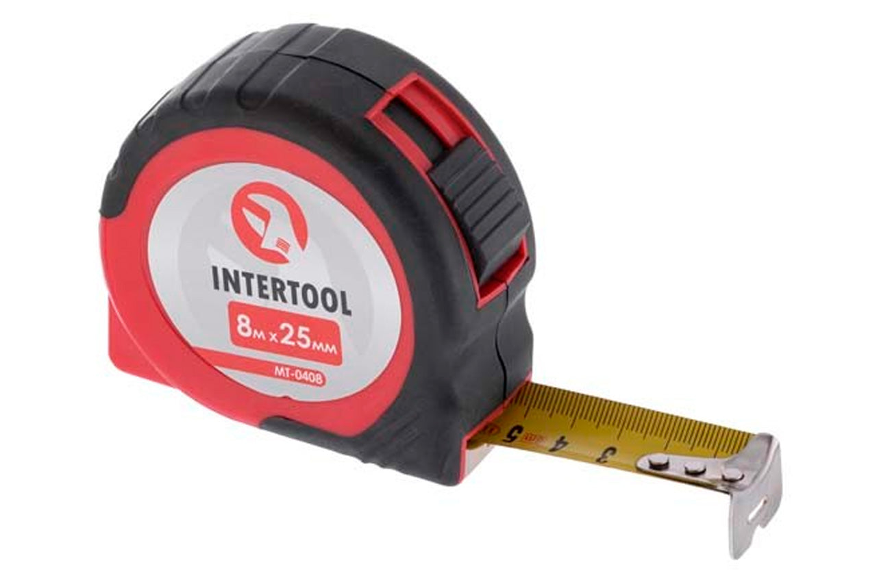 Рулетка Intertool - 8 м х 25 мм, автостоп