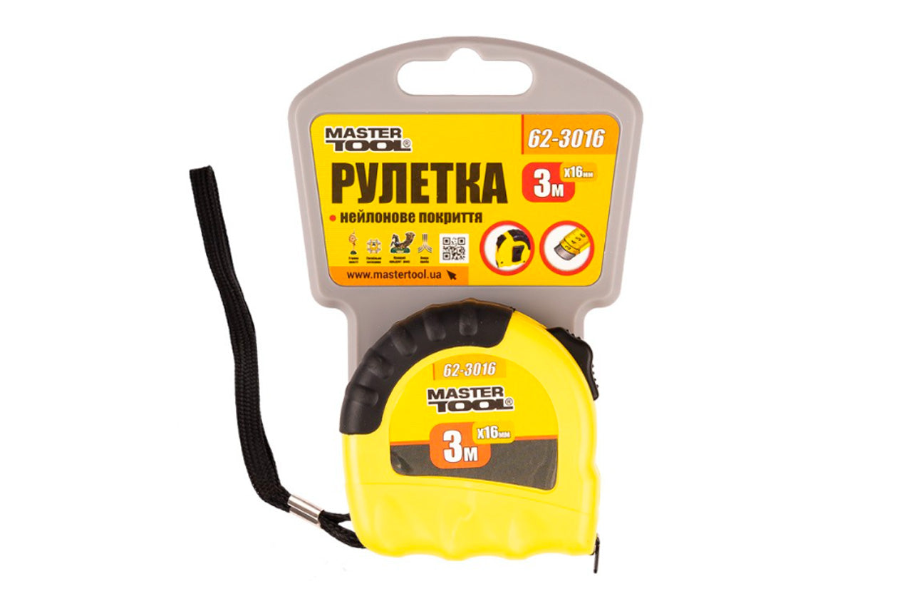 Рулетка Mastertool - 3 м х 16 мм Shiftlock