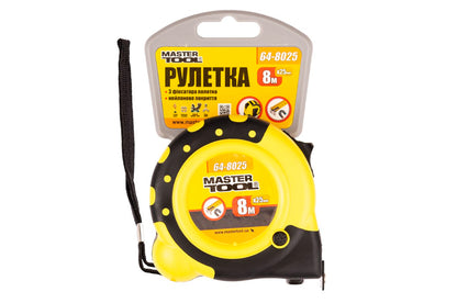 Рулетка Mastertool - 8 м х 25 мм магнит