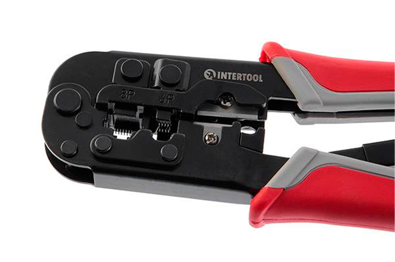 Клещи для опрессовки штекеров Intertool - RJ11 (4P), RJ12 (6P), RJ45 (8P)