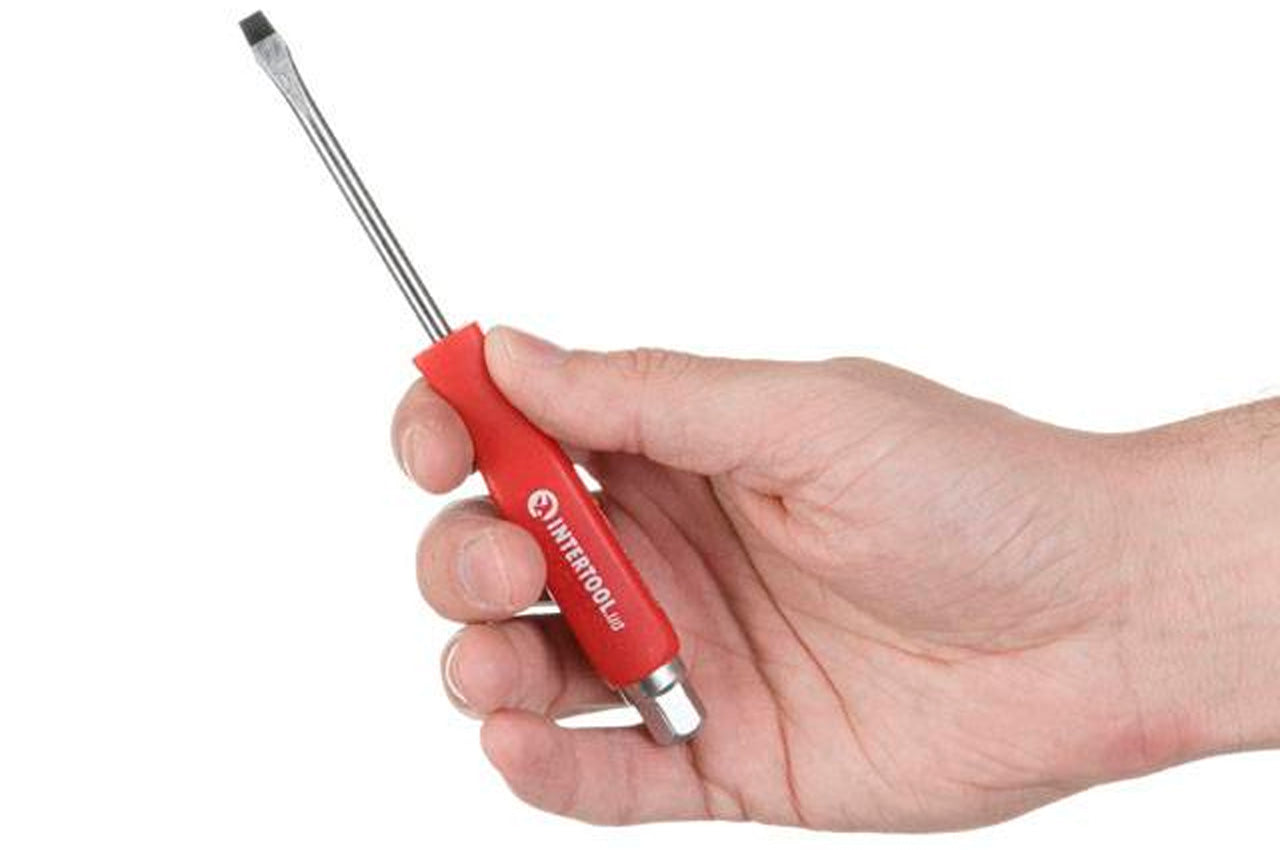 Отвертка Intertool - шлицевая ударная SL5 х 75 мм