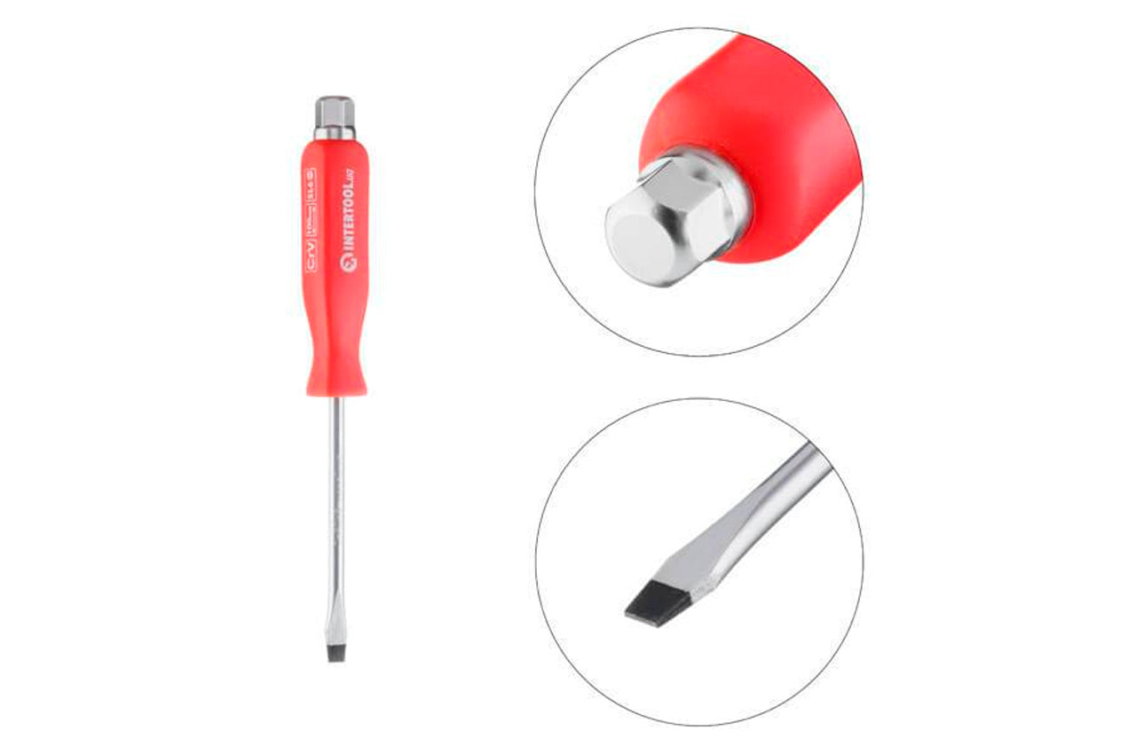 Отвертка Intertool - шлицевая ударная SL6 х 100 мм