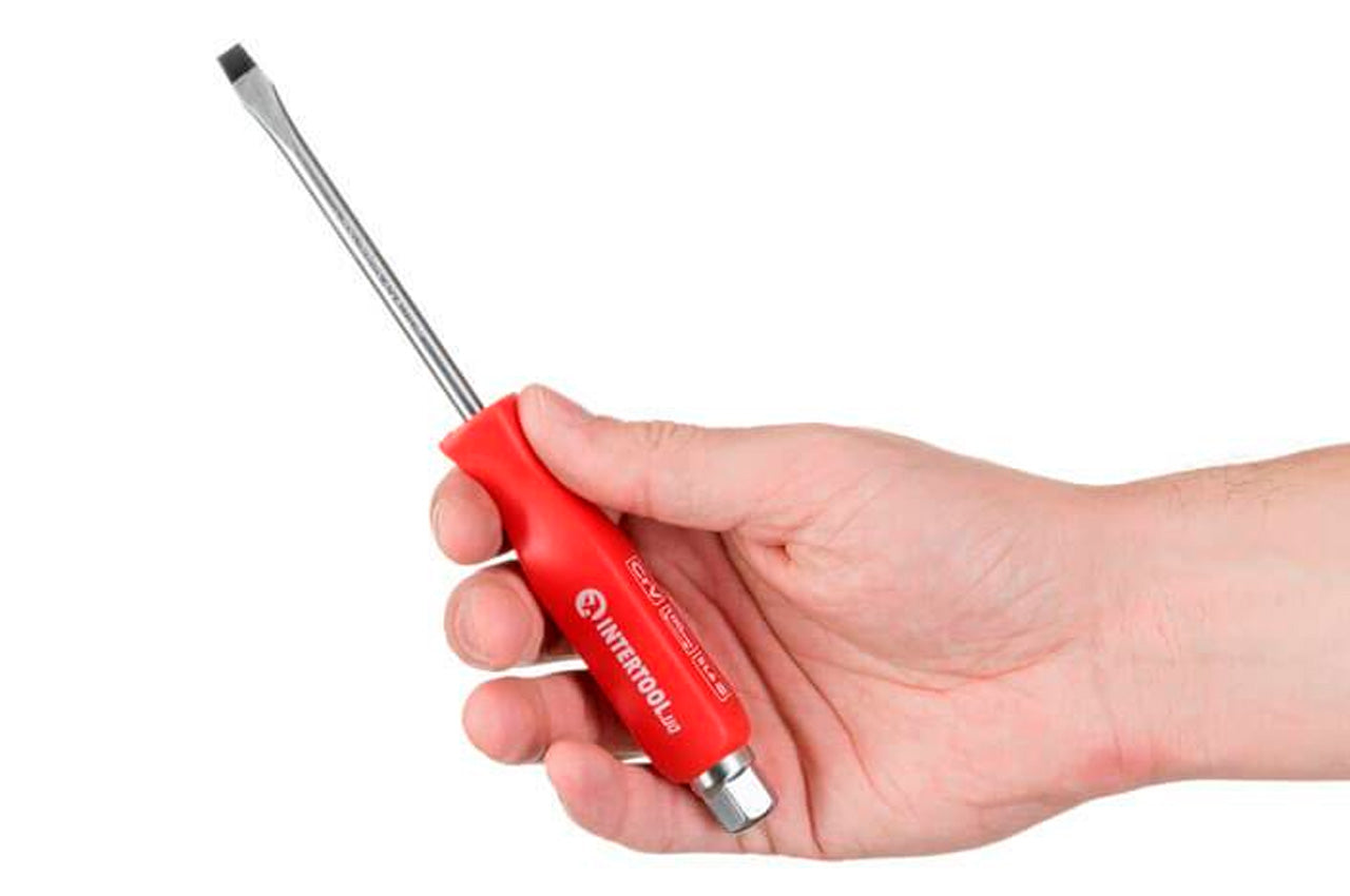 Отвертка Intertool - шлицевая ударная SL6 х 100 мм