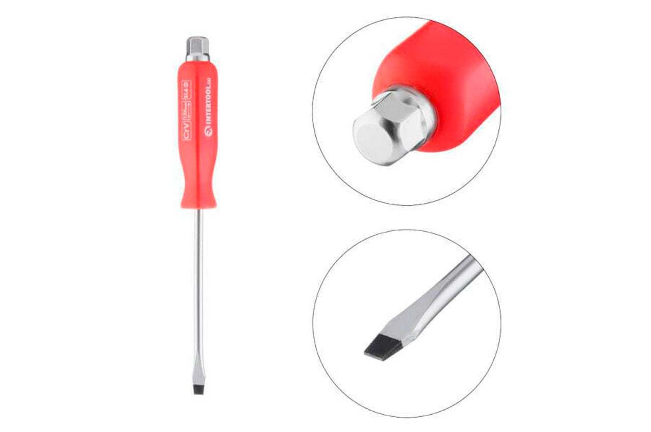 Отвертка Intertool - шлицевая ударная SL6 х 125 мм