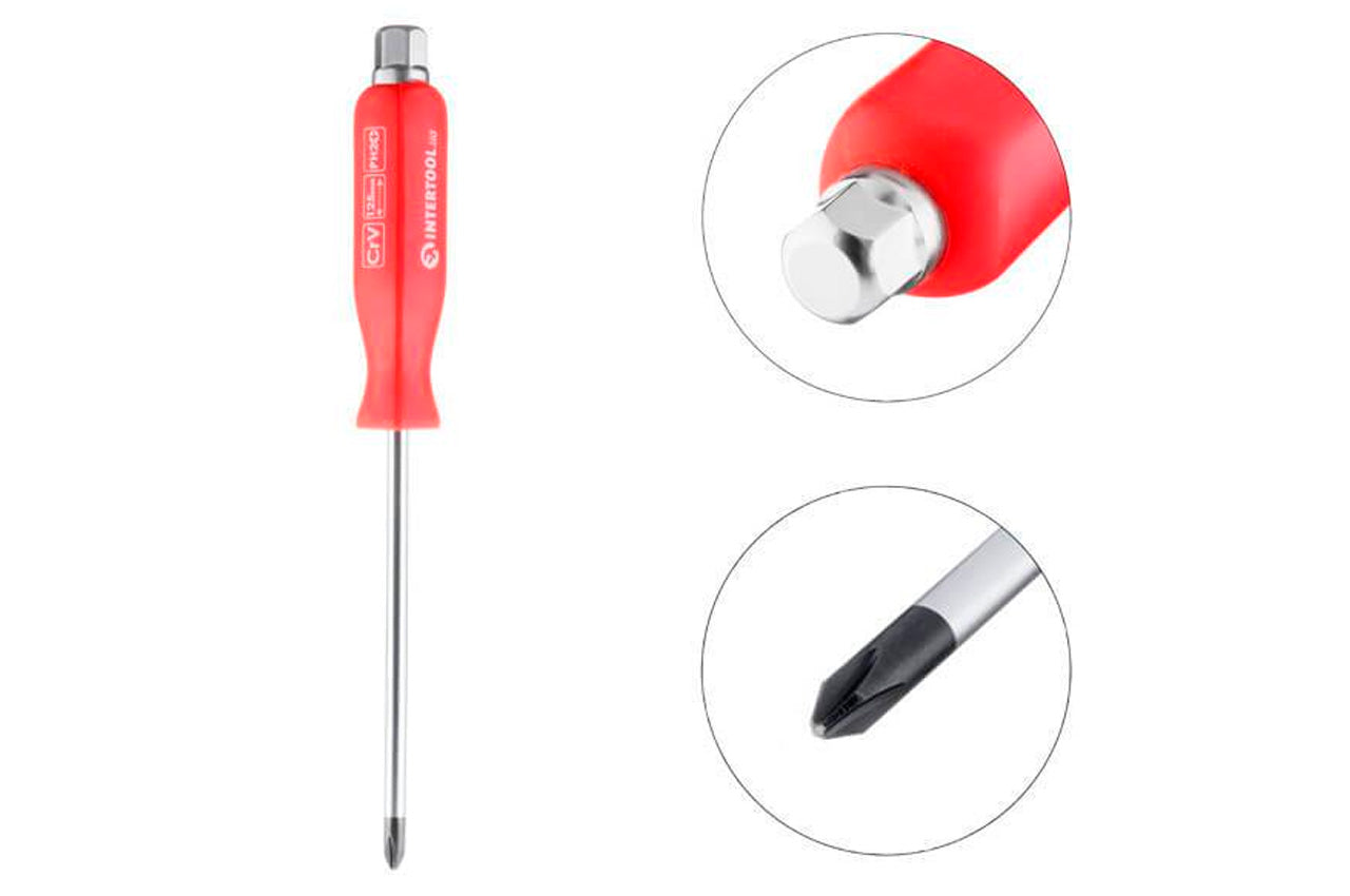 Отвертка Intertool - крестовая ударная PH2 х 125 мм