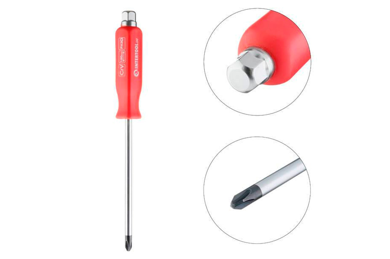 Отвертка Intertool - крестовая ударная PH3 х 150 мм