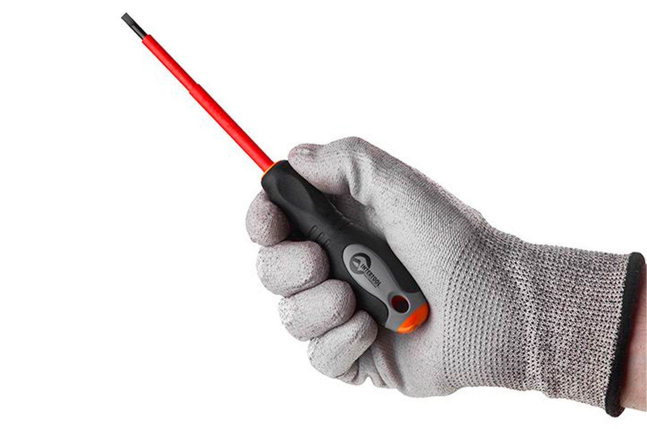 Отвертка Intertool - шлицевая SL4 х 100 мм 1000 В