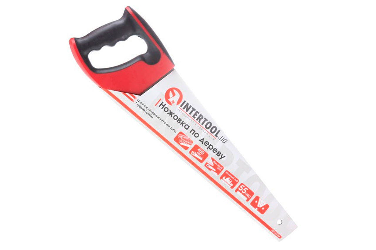 Ножовка по дереву Intertool - 400 мм тройная заточка 7T х 1"
