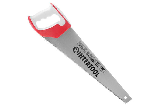 Ножовка по дереву Intertool - 450 мм тройная заточка 11T х 1"