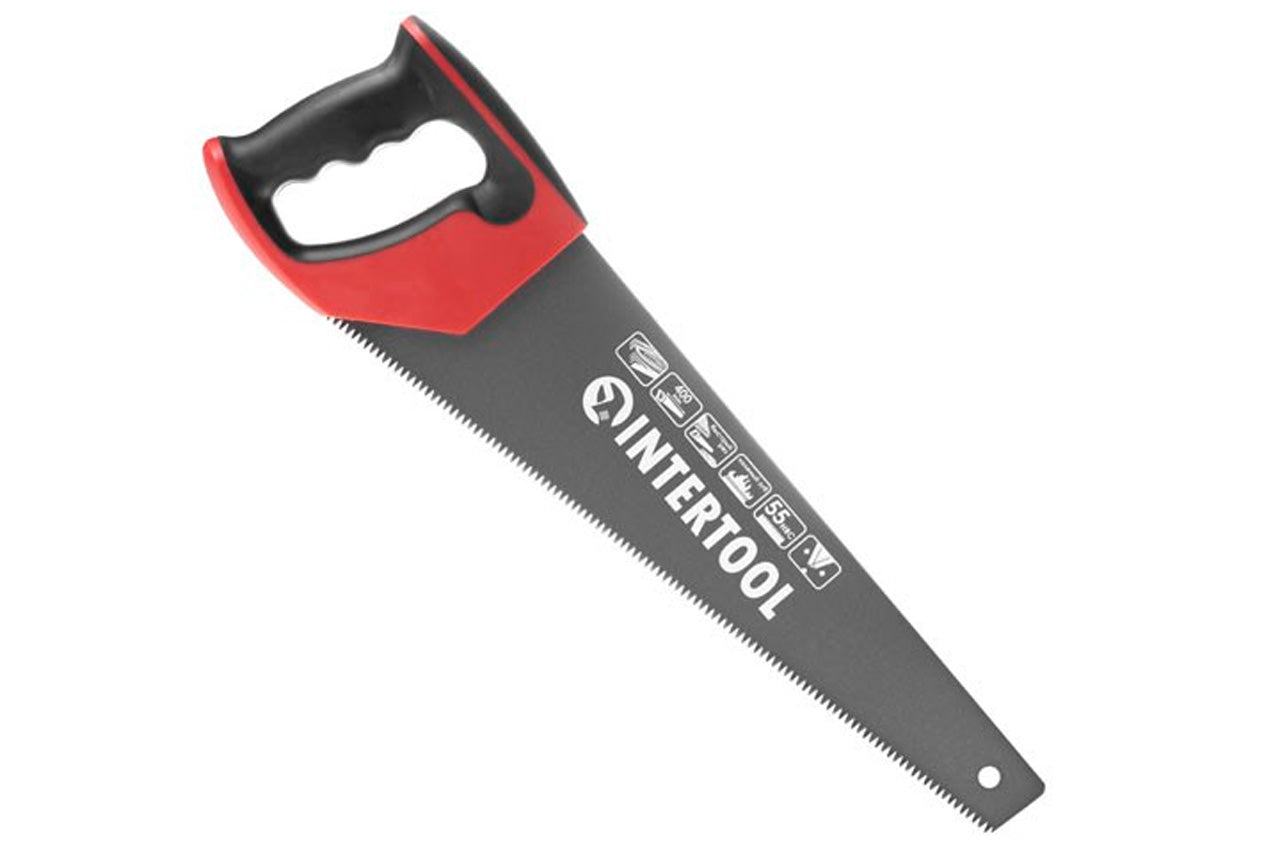 Ножовка по дереву Intertool - 400 мм тройная заточка 7T х 1" с тефлоновым покрытием