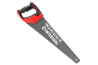 Ножовка по дереву Intertool - 450 мм тройная заточка 7T х 1" с тефлоновым покрытием