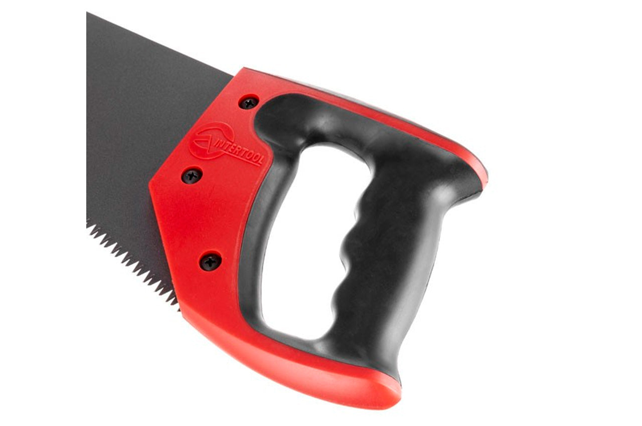 Ножовка по дереву Intertool - 450 мм тройная заточка 7T х 1" с тефлоновым покрытием