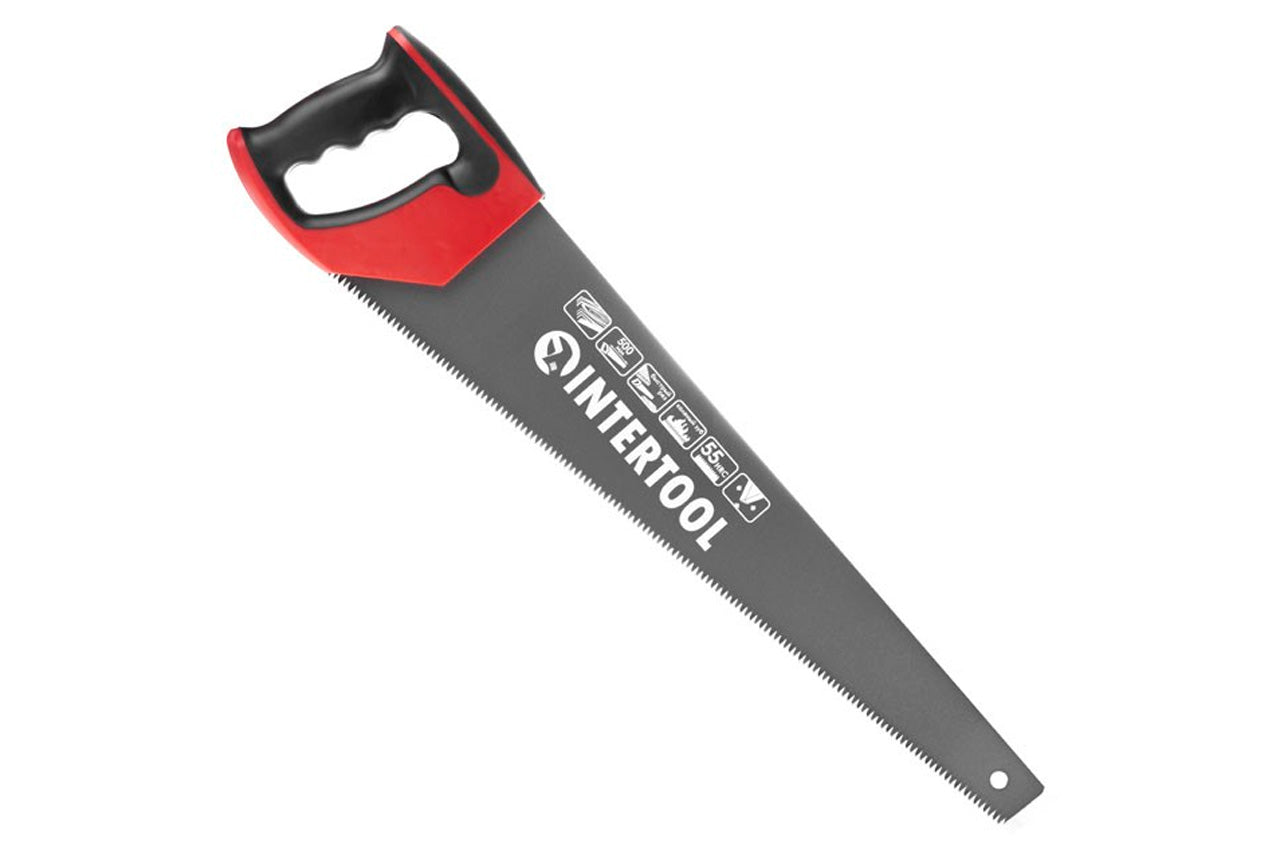 Ножовка по дереву Intertool - 500 мм тройная заточка 7T х 1" с тефлоновым покрытием