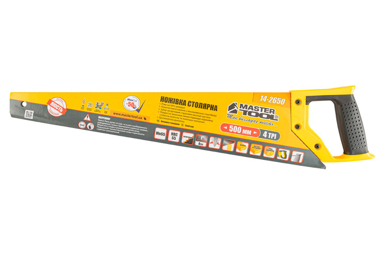 Ножівка по дереву Mastertool - 500 мм 4T х 1"