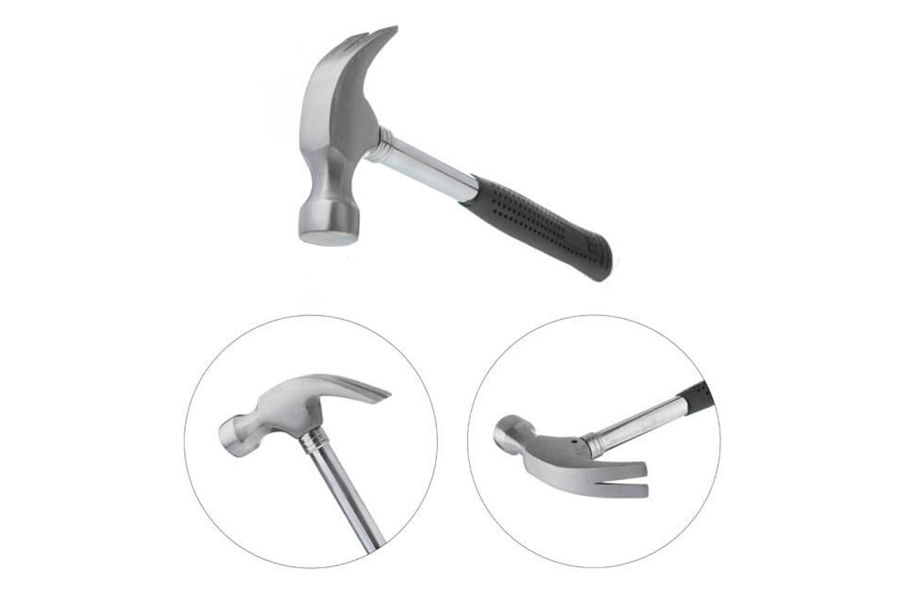 Молоток-гвоздодер Intertool - 450 г ручка металл