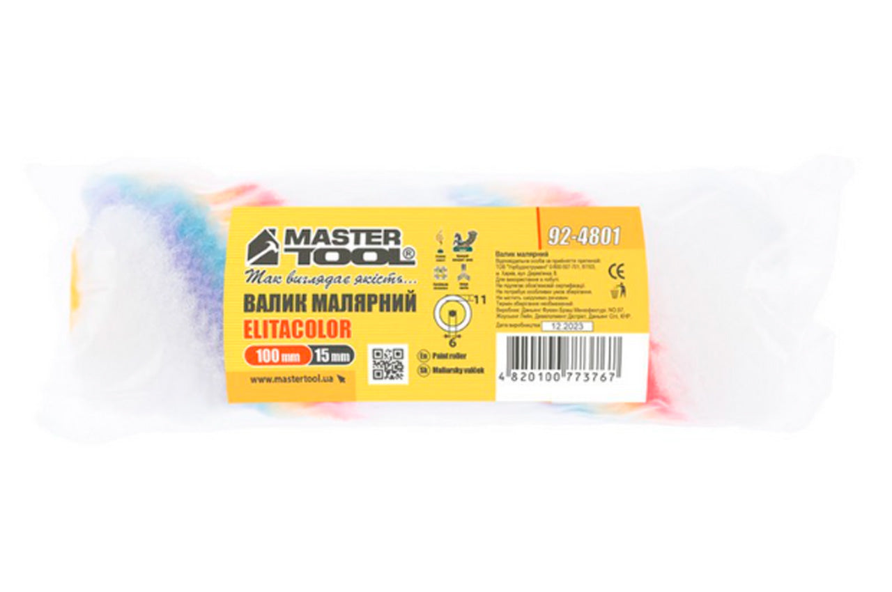 Валик элитаколор Mastertool - 6 х 15 х 100 мм