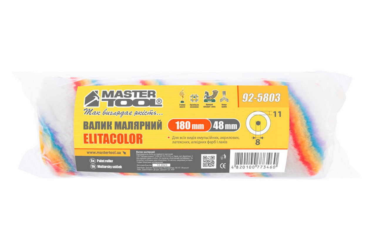 Валик элитаколор Mastertool - 8 х 48 х 180 мм