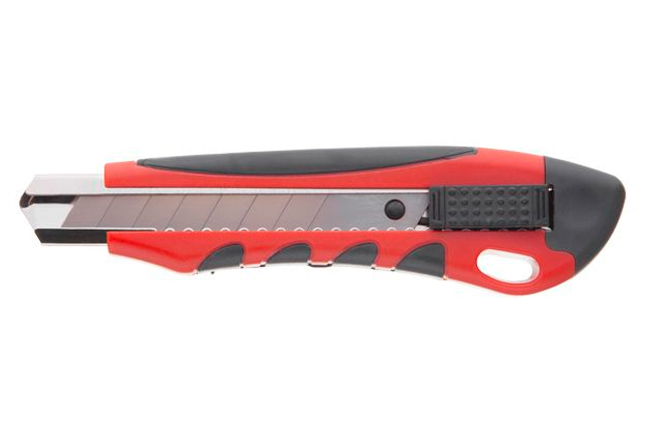 Нож Intertool - 18 мм винтовой, прорезиненный