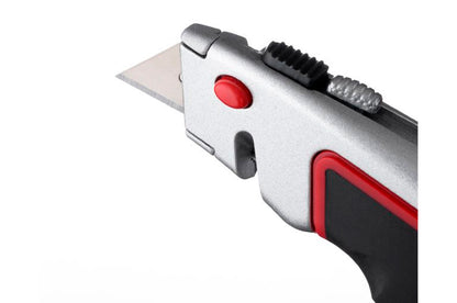 Нож Intertool - трапециевидный, металлический, прорезиненный