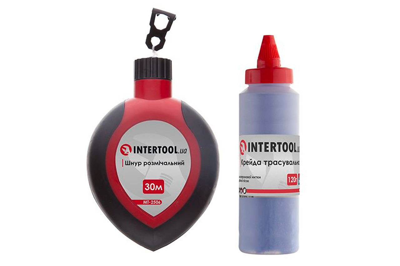 Набор 2-в-1 Intertool - шнур отбивочный, мел трассировочный