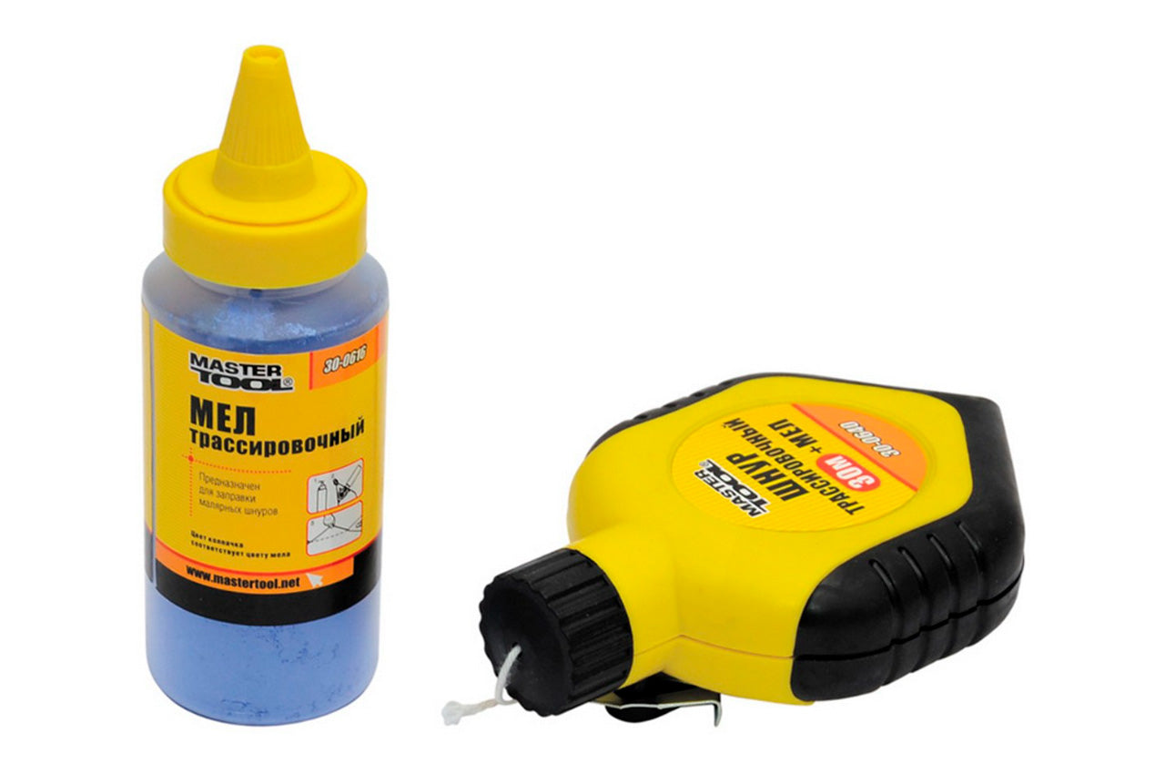Набор 2-в-1 Mastertool - шнур отбивочный, мел трассировочный