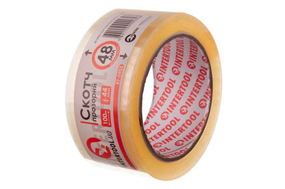 Скотч Intertool - 48 мм х 100 м х 52 мкм, прозрачный