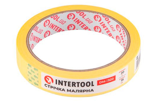 Лента малярная Intertool - 19 мм х 20 м желтая