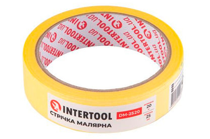 Лента малярная Intertool - 25 мм х 20 м желтая