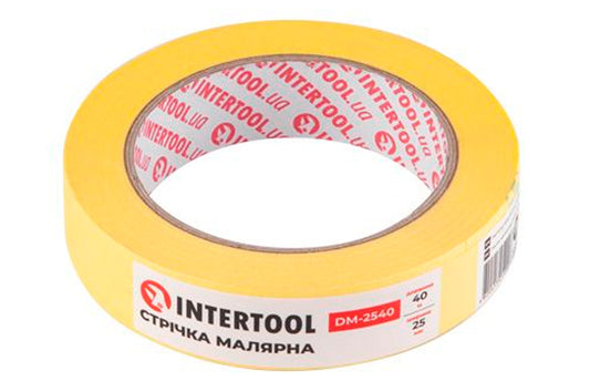 Лента малярная Intertool - 25 мм х 40 м желтая