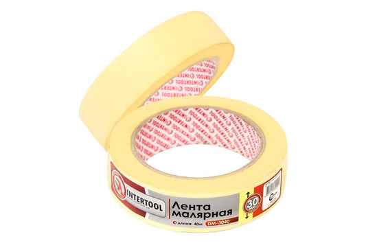 Лента малярная Intertool - 30 мм х 40 м желтая