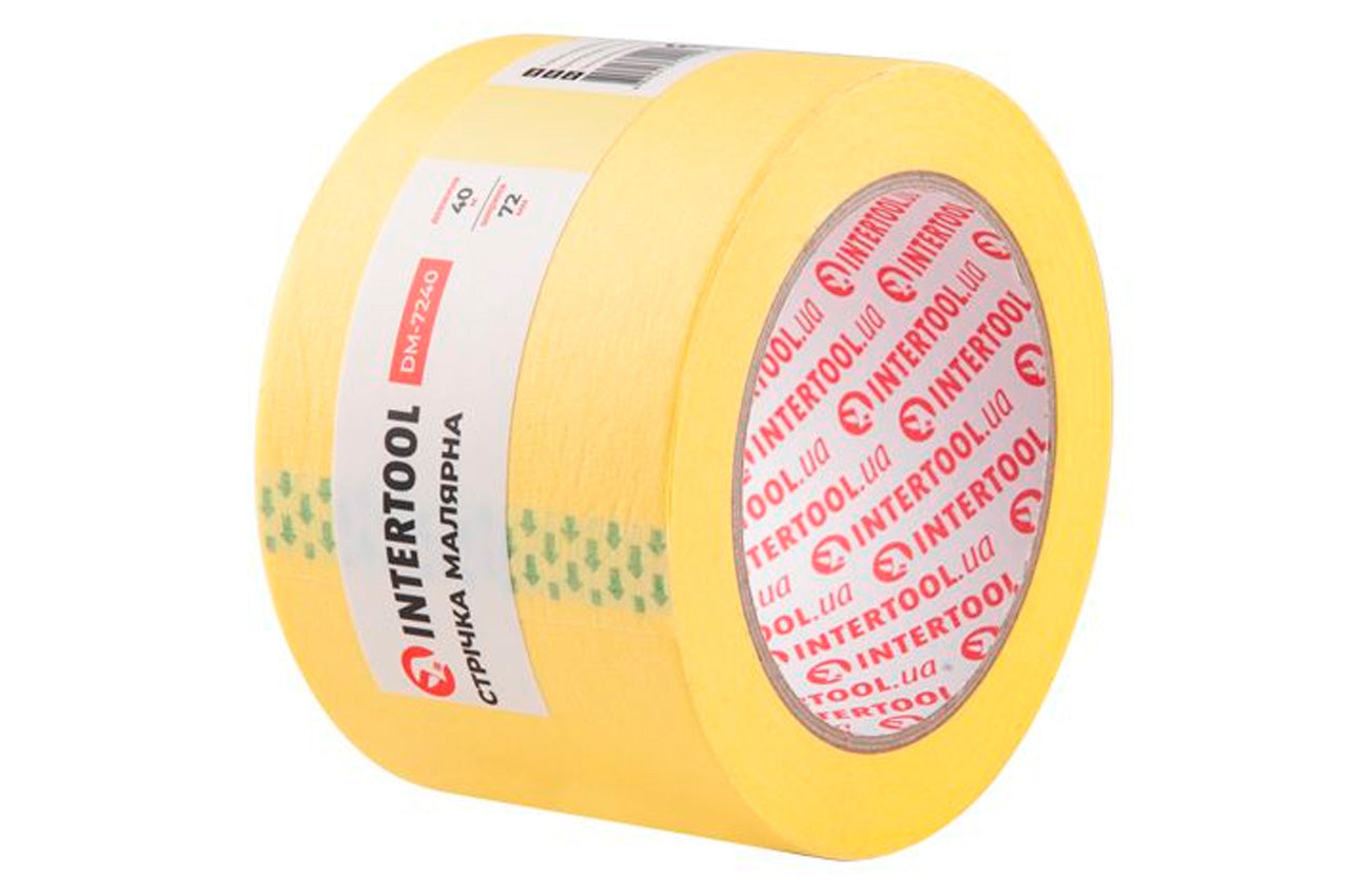 Лента малярная Intertool - 72 мм х 40 м желтая