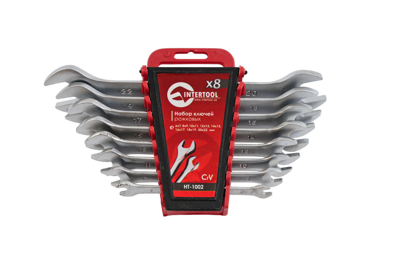 Набор рожковых ключей Intertool - 8 шт. (6-22 мм)