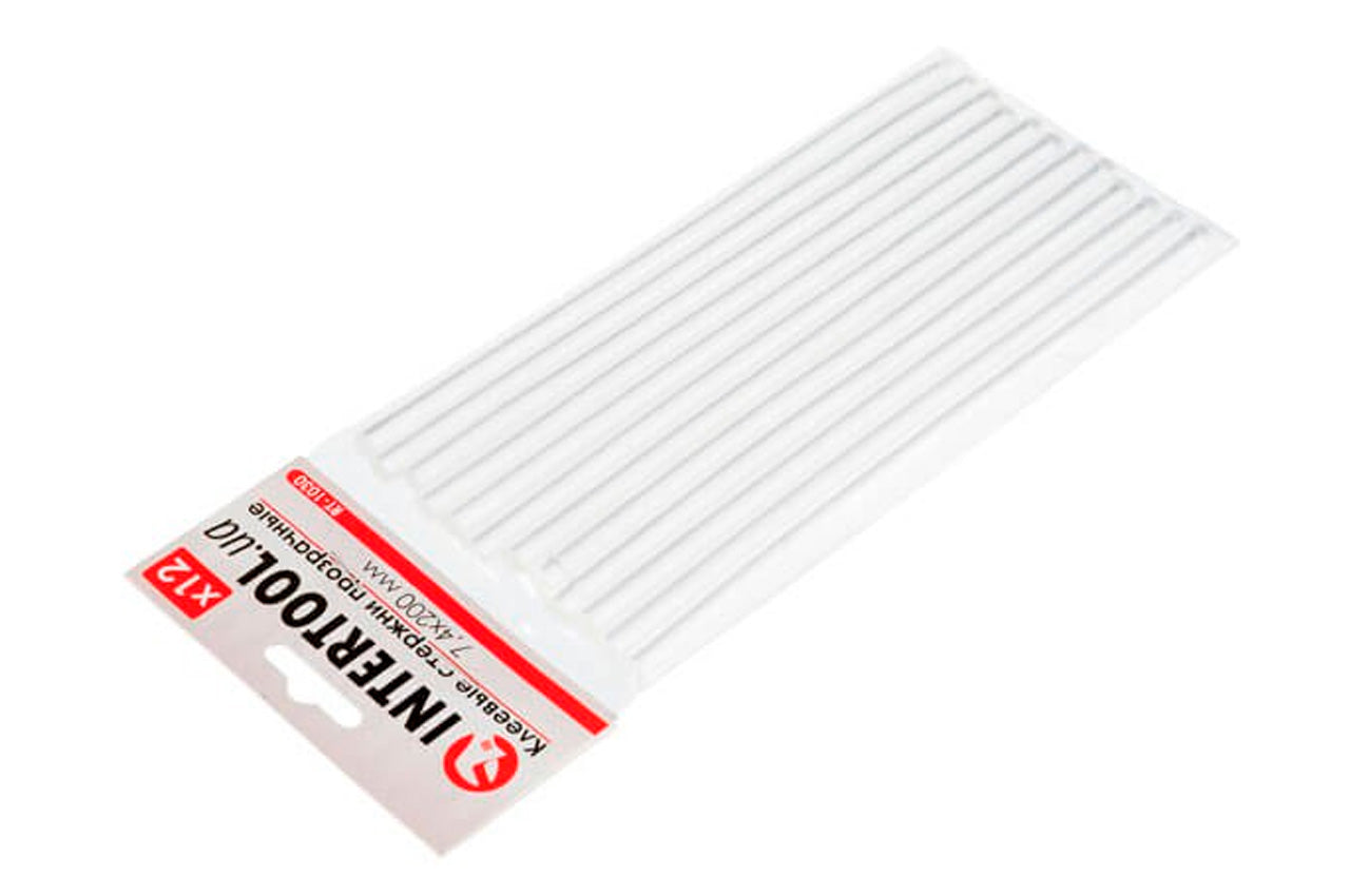 Клеевые стержни Intertool - 7,4 x 200 мм прозрачные (12 шт.)