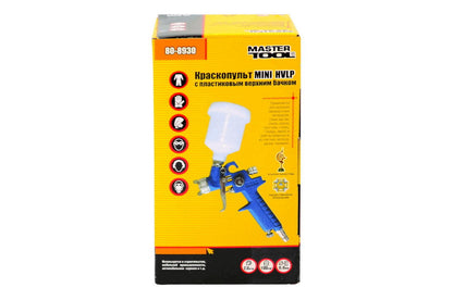 Пневмопистолет лакокрасочный Mastertool - верхний бак 100 мл d=0,8 мм
