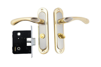 Ручка на планці з корпусом FZB - ВК-7140 SN/GP (сатин/пол. золото)