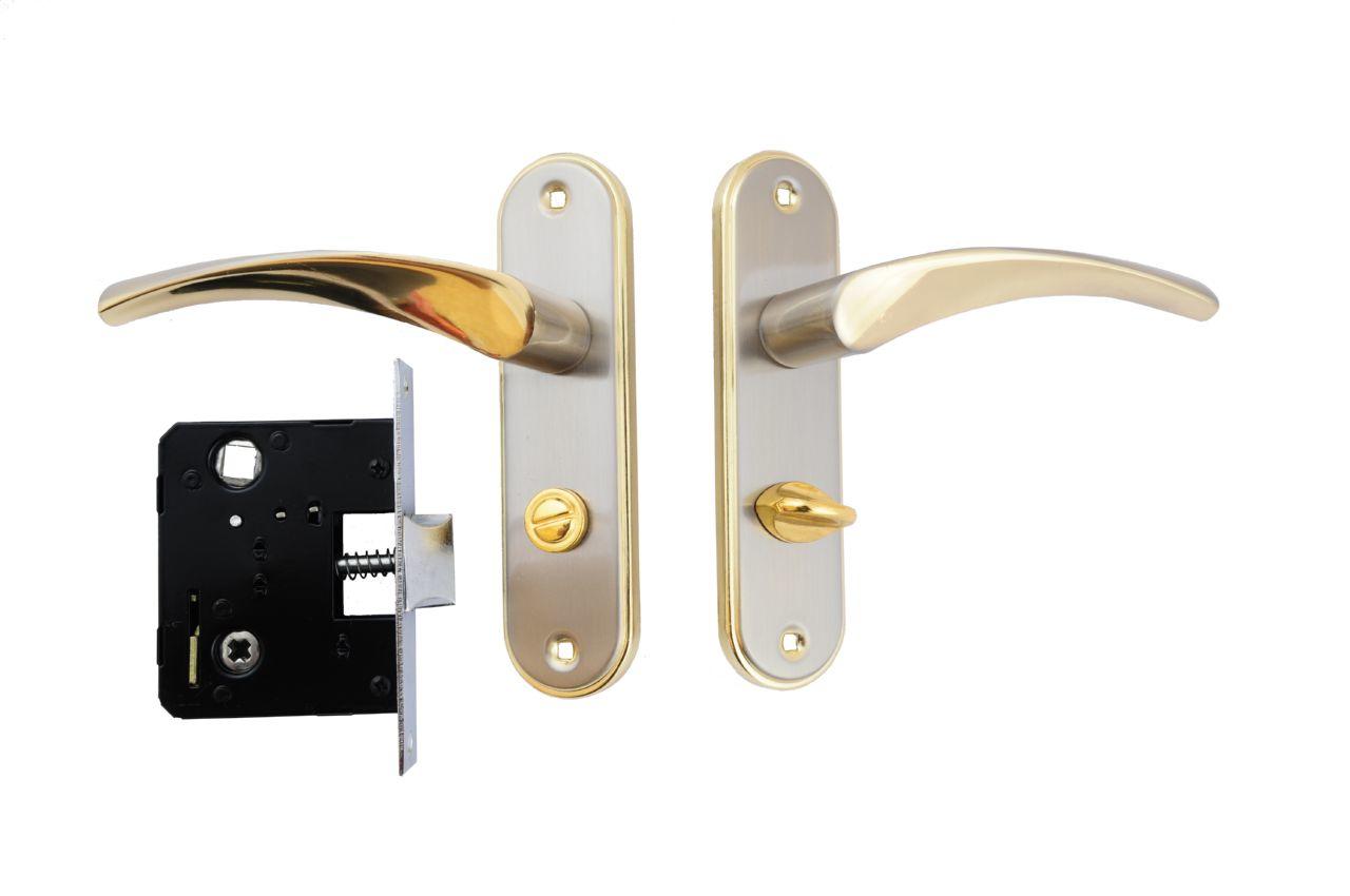 Ручка на планці з корпусом FZB - ВК-71157 SN/GP (сатин/пол.золото)