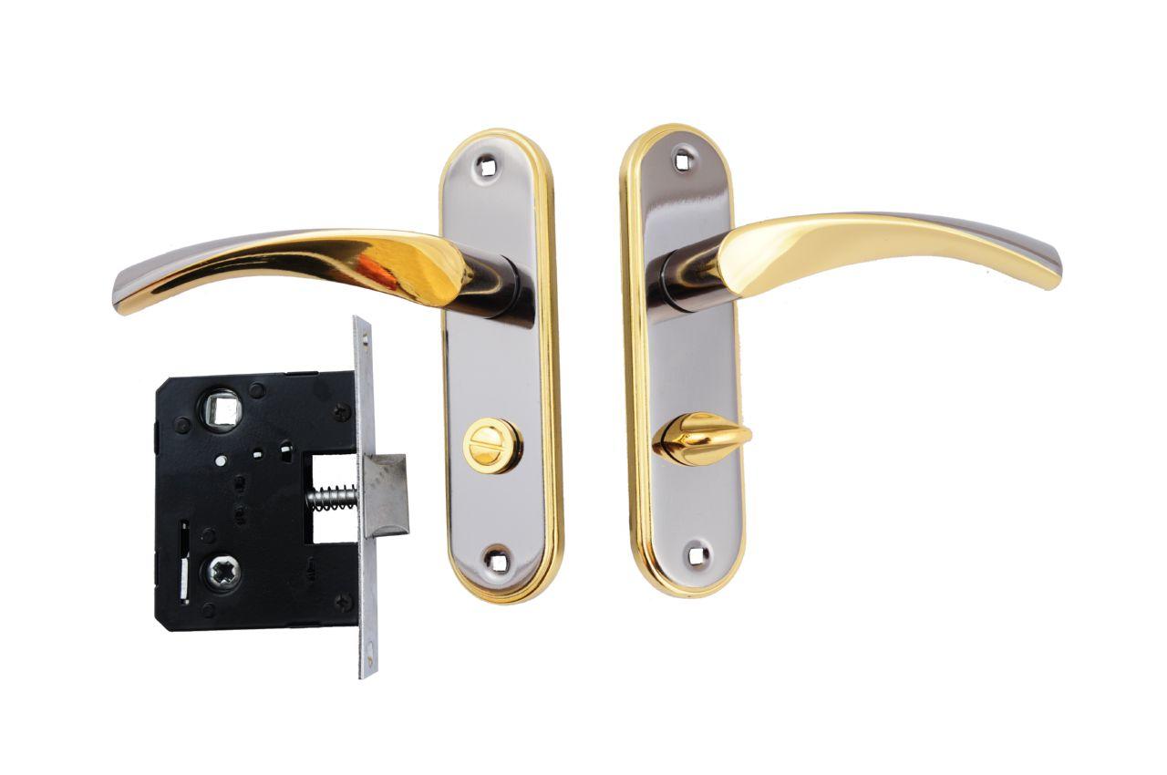 Ручка на планке с корпусом FZB - ВК-71157 BN/GP (черн.никель/пол.золото)