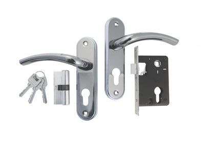 Ручка на планці із корпусом FZB - ЕТ-71106 SN/CP (сатин/хром)