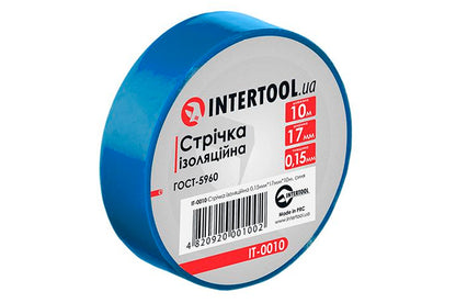 Лента изоляционная Intertool - 10 м синяя