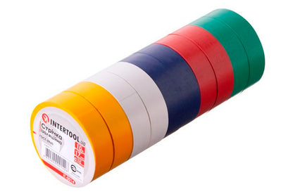 Лента изоляционная Intertool - 10 м ассорти