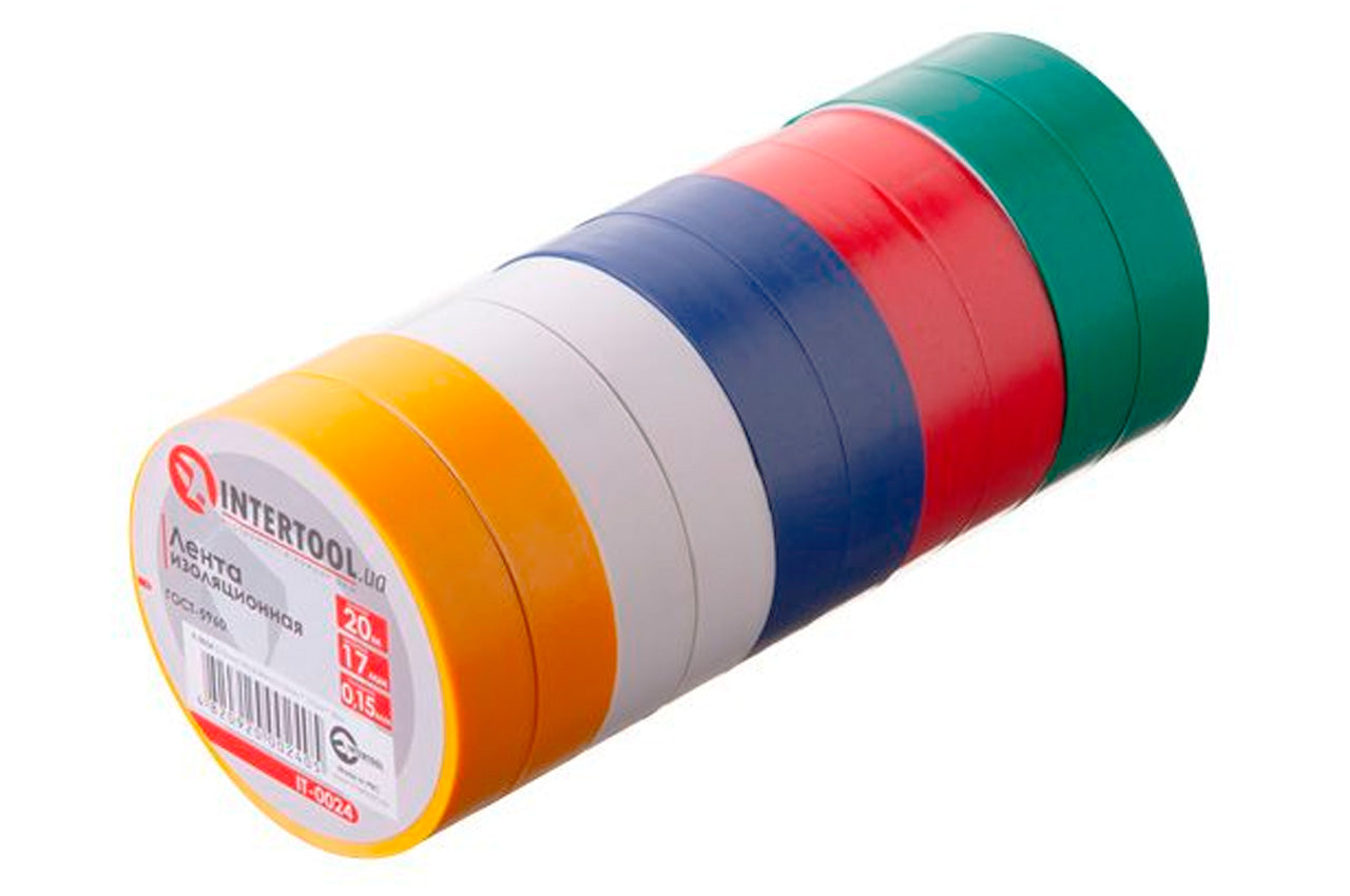 Лента изоляционная Intertool - 20 м ассорти