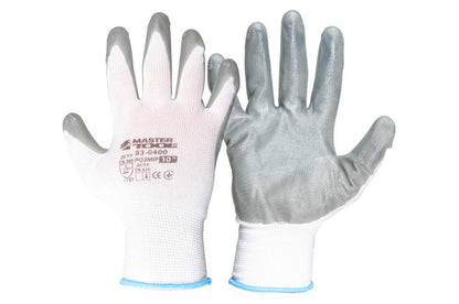 Перчатки Mastertool - с нитриловым покрытием 10" (бело-серые)