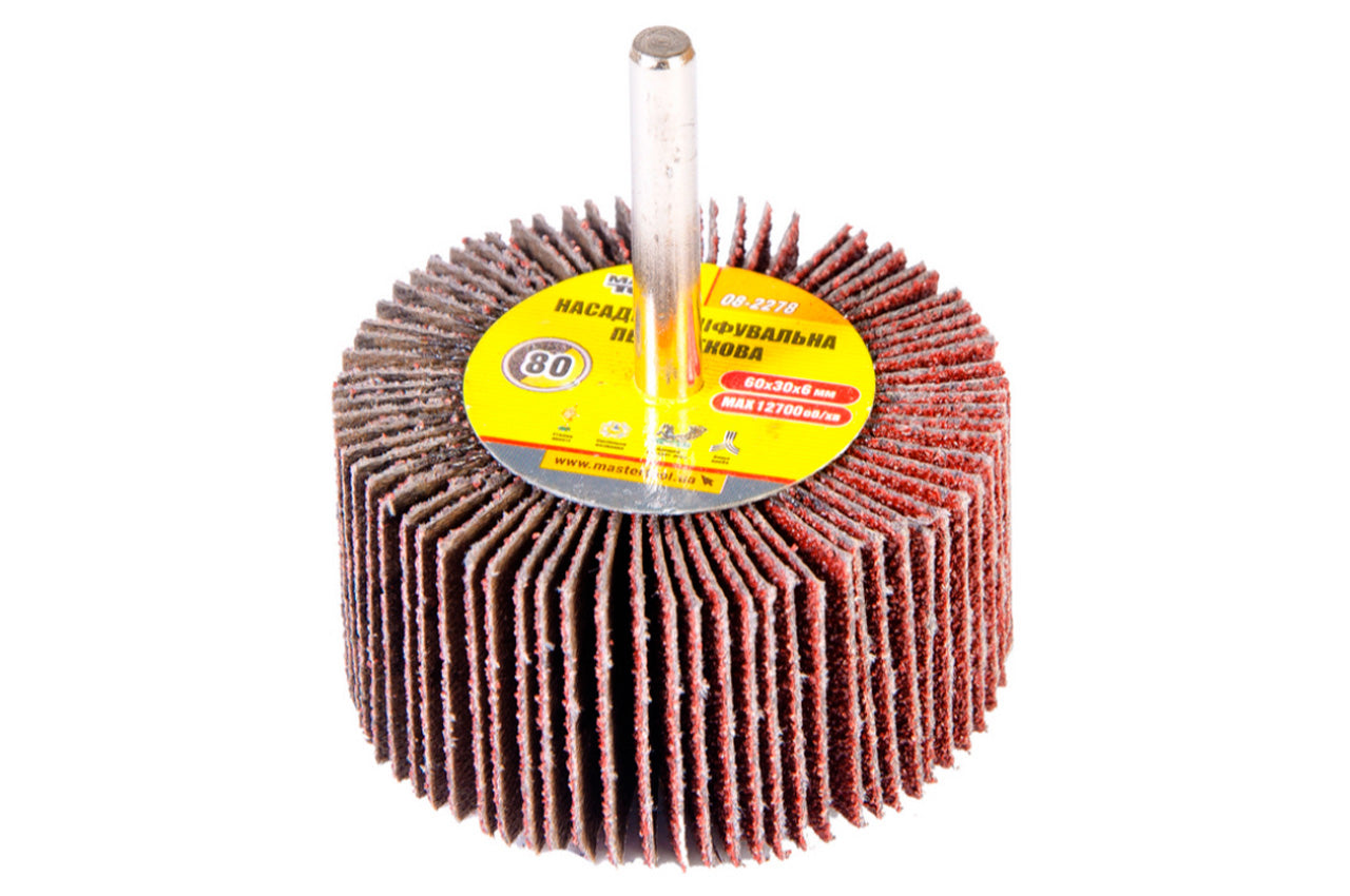 Круг лепестковый в оправке Mastertool - 60 х 30 мм Р80