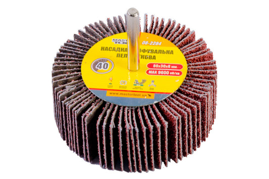 Круг лепестковый в оправке Mastertool - 80 х 30 мм Р40