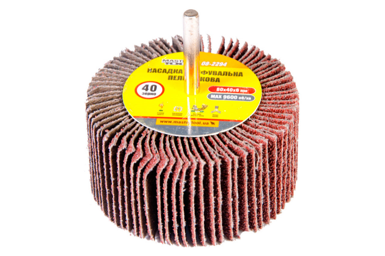 Круг лепестковый в оправке Mastertool - 80 х 40 мм Р40