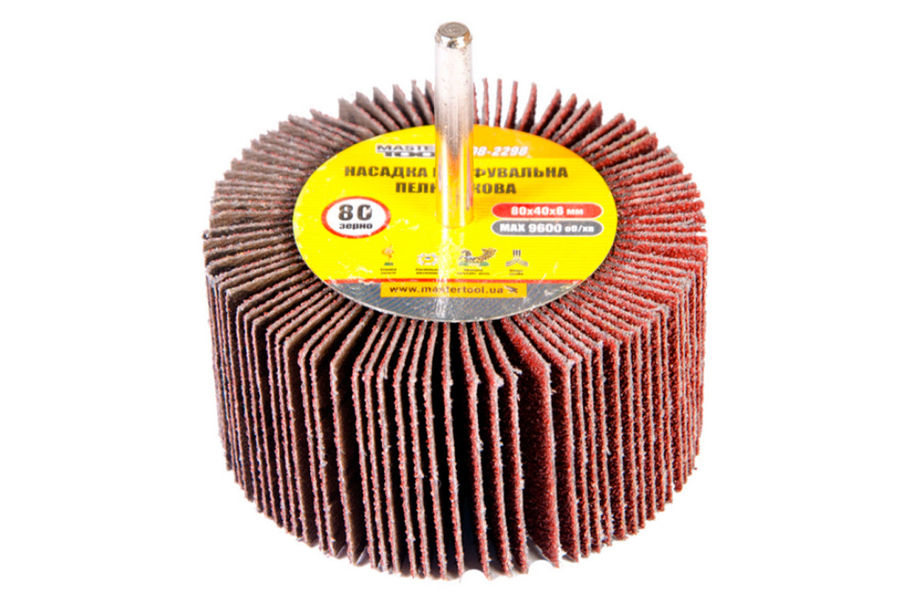 Круг лепестковый в оправке Mastertool - 80 х 40 мм Р80
