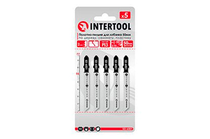 Полотно пильное для лобзика Intertool - 50 х 2 мм дерево-пластик (5 шт.)