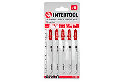 Полотно пильное для лобзика Intertool - 75 х 3 мм металл (5 шт.) SD-6011