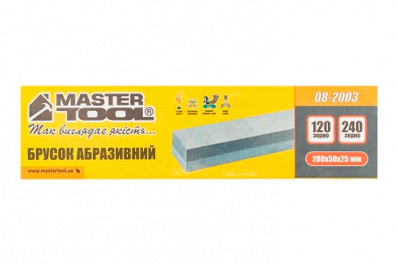 Точильный камень Mastertool - 200 х 50 х 25 мм х P120/240
